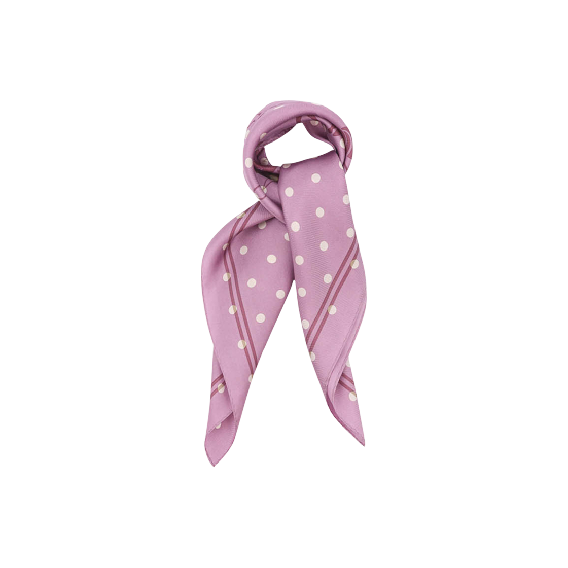 (W) 코치 닷 프린트 실크 스퀘어 스카프 라일락 초크((W) Coach Dot Print Silk Square Scarf Lilac Chalk) - 1