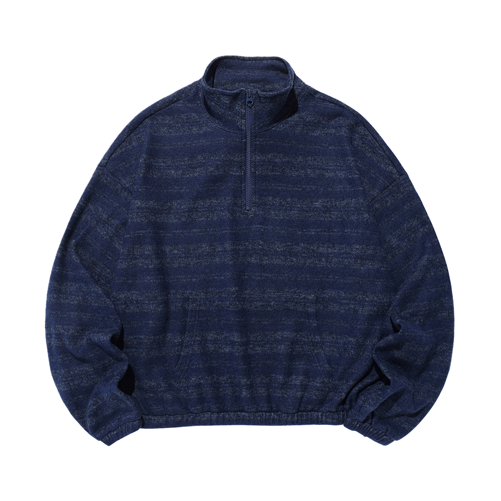 IK2FFMM484ANV ISTKUNST Stripe Half Zip Up Navy
