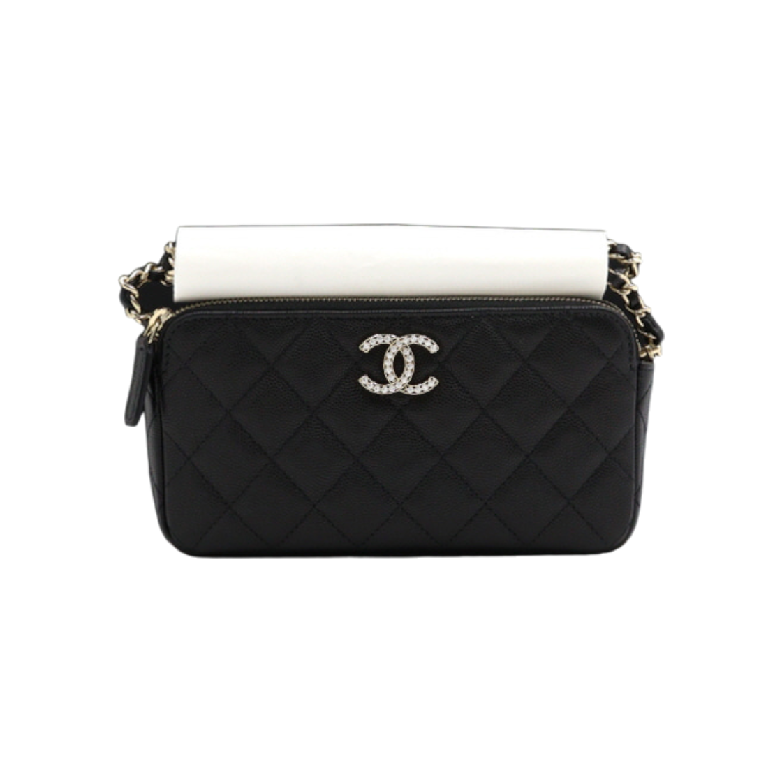 ITH6DBBQ6BCM Chanel Black Caviar Bag, 25th Season