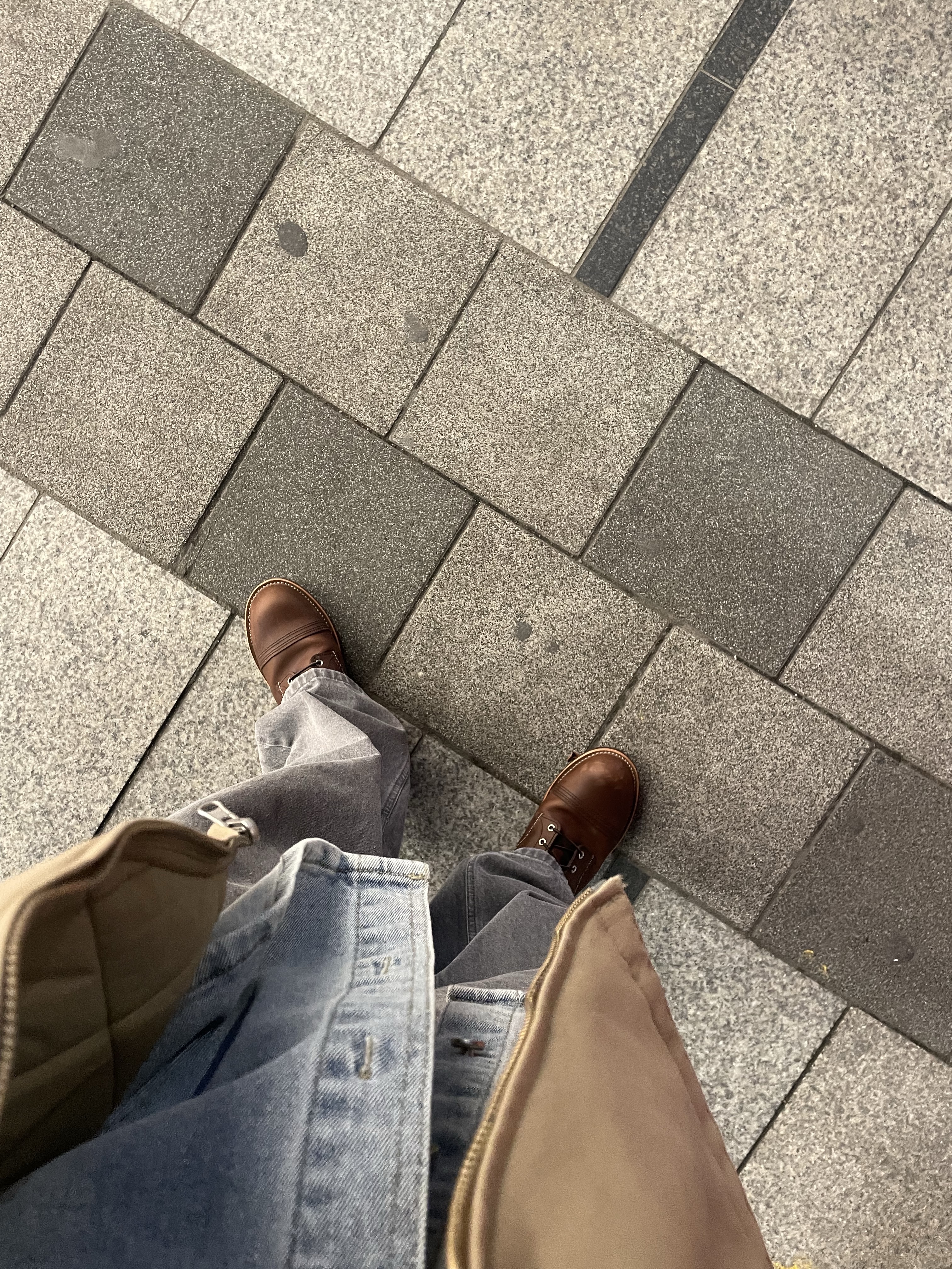 Palace x Gap Hood Grey - 24SS, Levi's 568 Loose Linen Denim Jeans Light Wash 착용 스타일 - 5