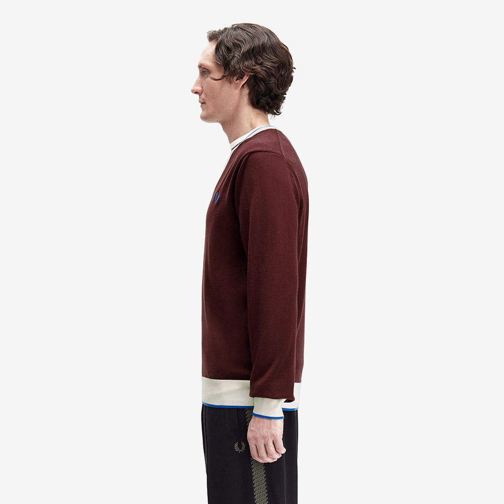 프레드 페리 컨트라스트 팁 니트 옥스블러드(Fred Perry Contrast Tipped Knit Oxblood) - 3