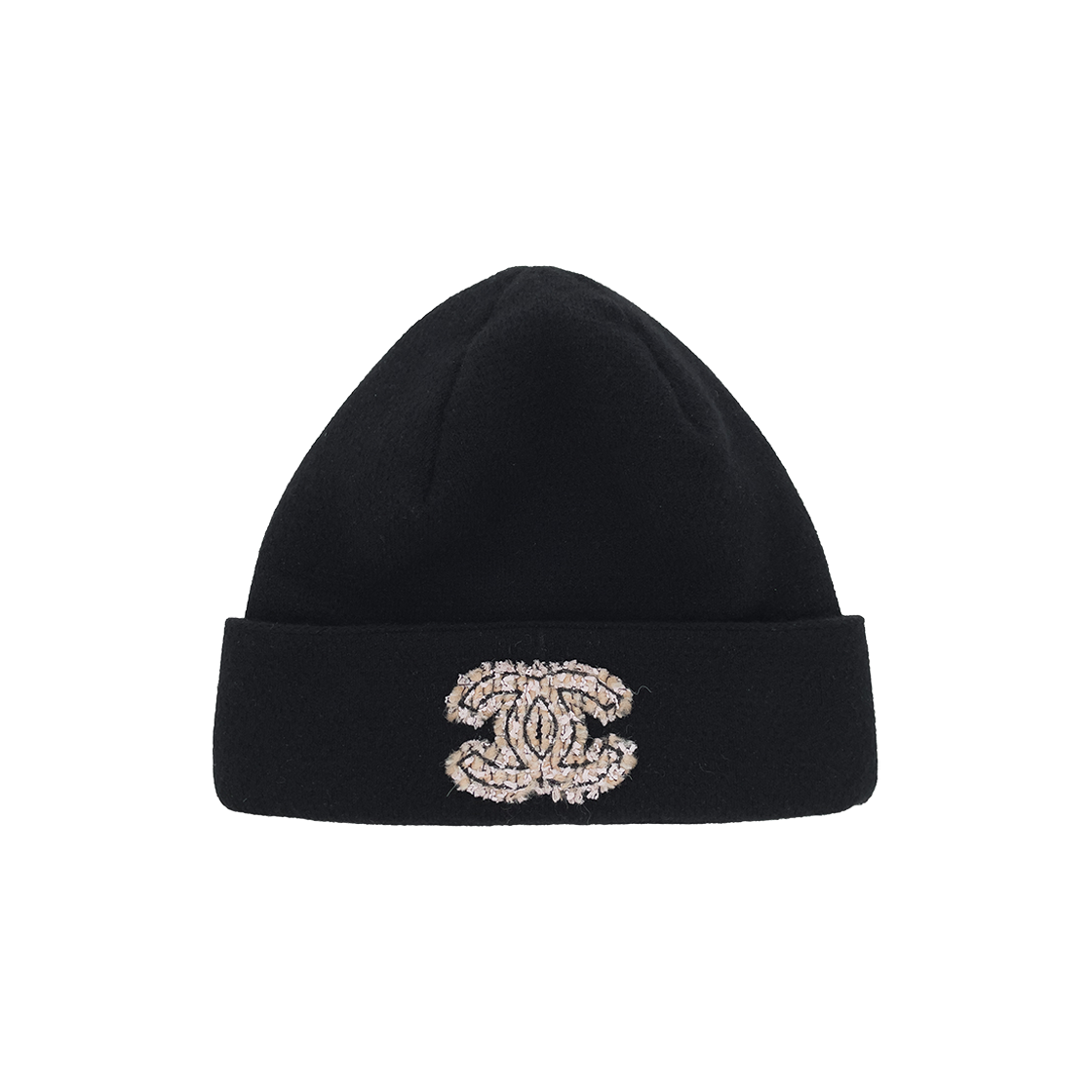 샤넬 22K 트위드 CC로고 캐시미어 비니 블랙/멀티컬러 (5ET1500)(Chanel 22K Tweed CC Logo Cashmere Beanie Black/Multi-Color) - 1