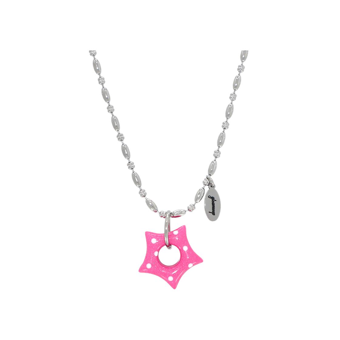 GMN28 Gleameep Gleaming Little Star Dot Necklace Pink