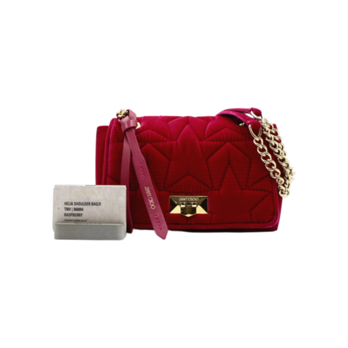 IT4QTLTD42HQ JIMMY CHOO Star Matelasse Velvet Chain Shoulder Bag