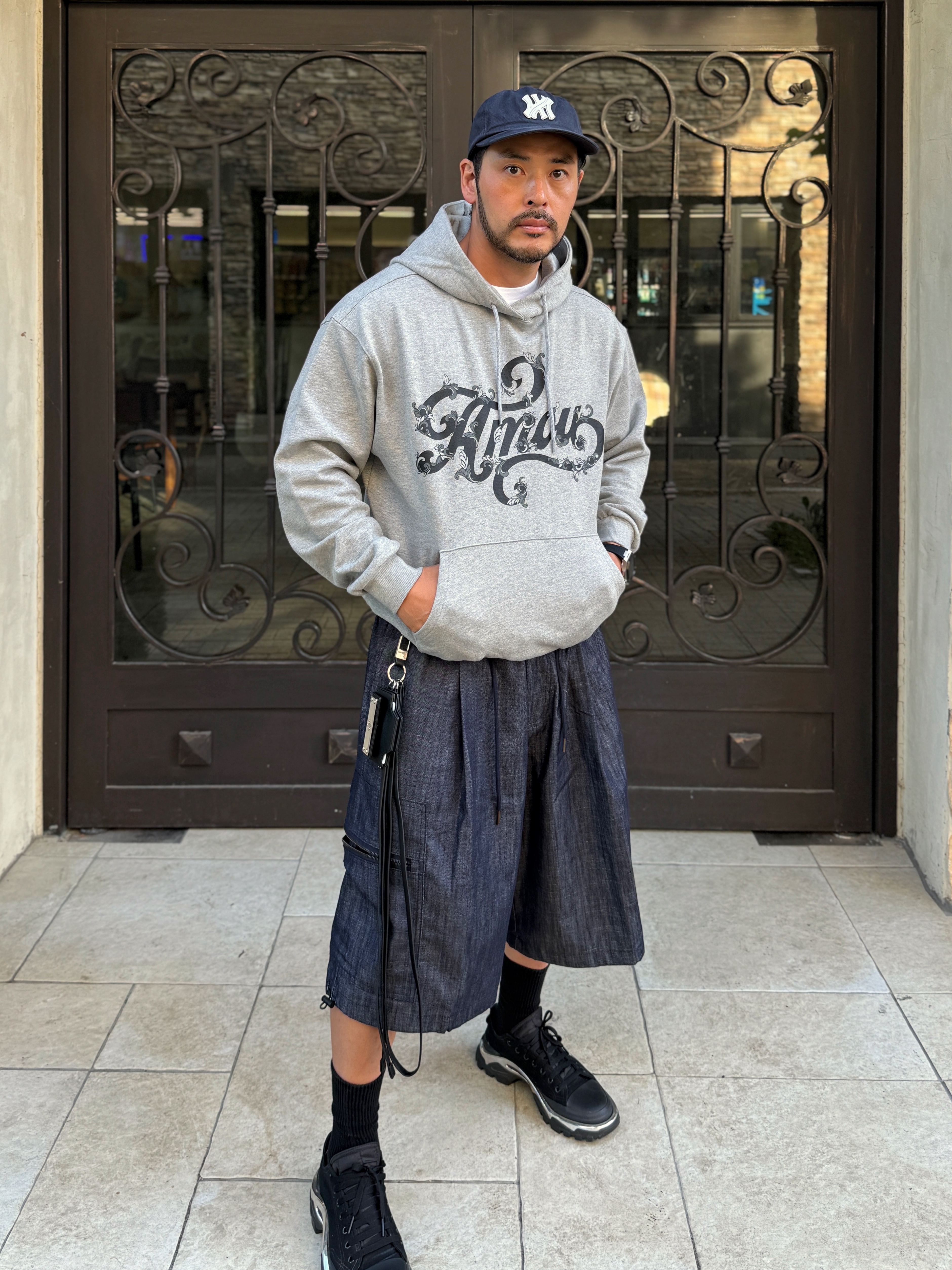 [더블적립]Farfromwhat Far Patch Logo Cap Brown, [더블적립]Farfromwhat Far Patch Logo Cap Navy 착용 스타일 - 6