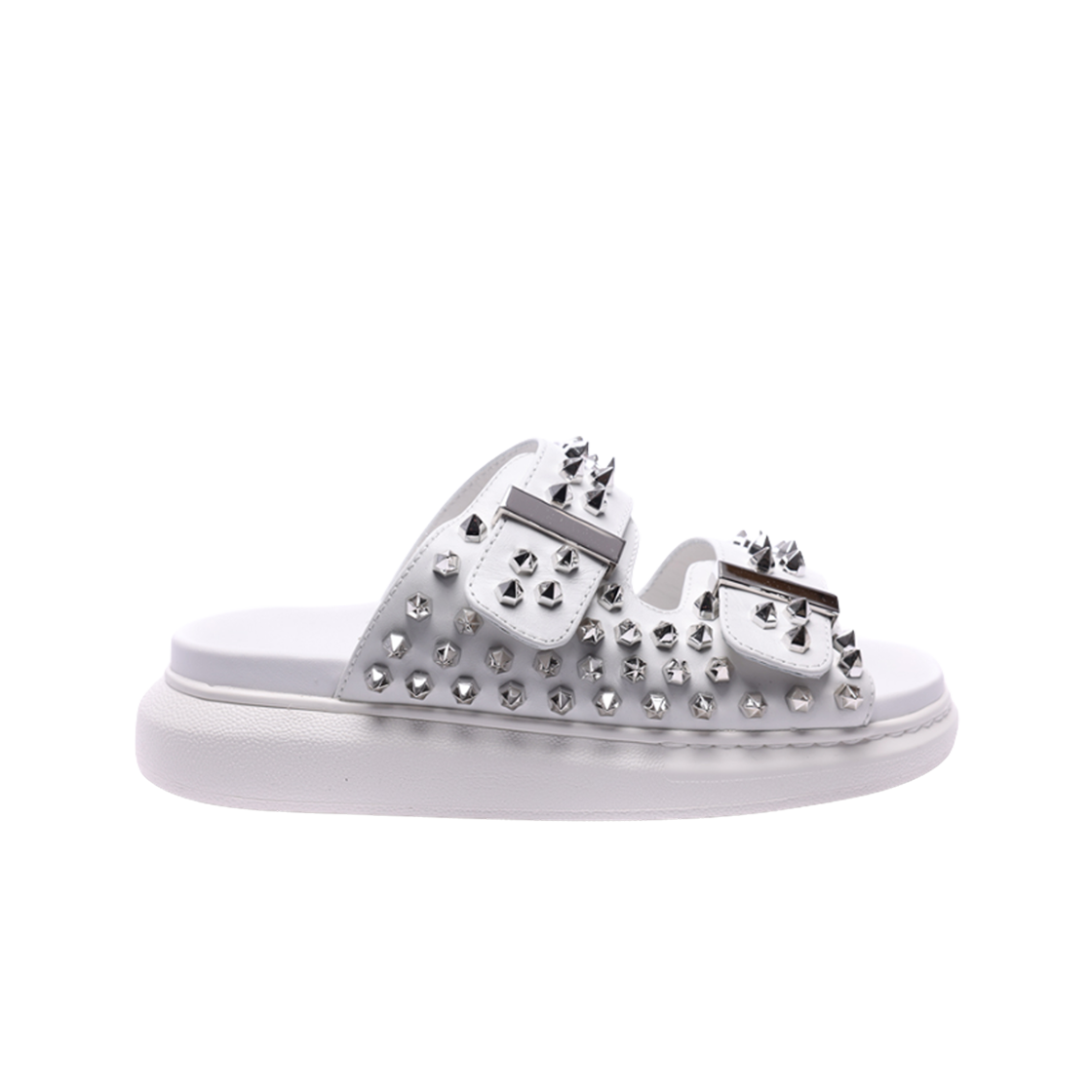 (W) 알렉산더 맥퀸 스터드 하이브리드 샌들 화이트((W) Alexander McQueen Stud Hybrid Sandals White)