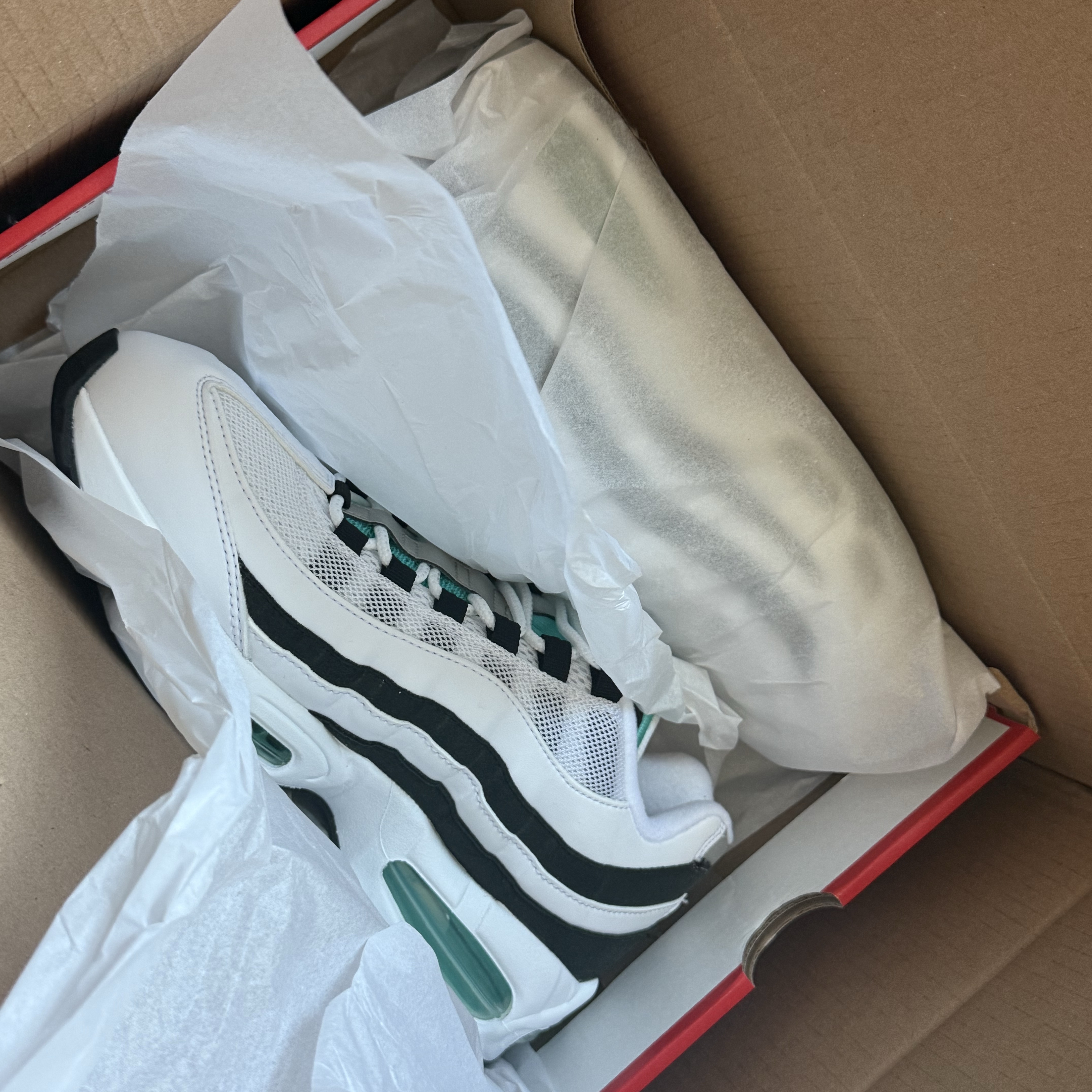 Nike Air Max 95 OG White and Black, Nike SB Air Max 95 Summit White and Cactus Flower 착용 스타일 - 2