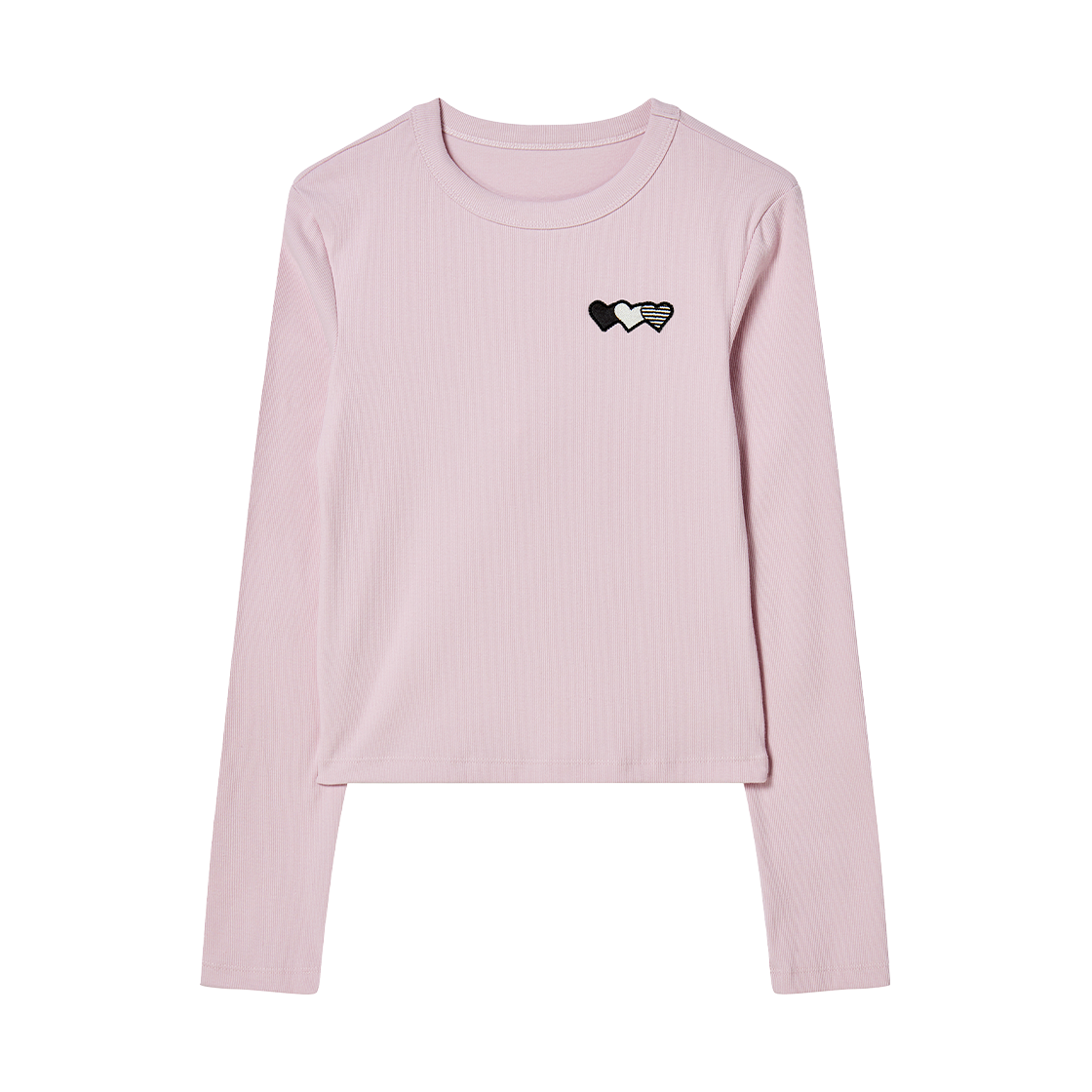 RG_25_FA1_LS_07_04 Rogin N Rosie Heart Wappen Basic Long Sleeve Pink
