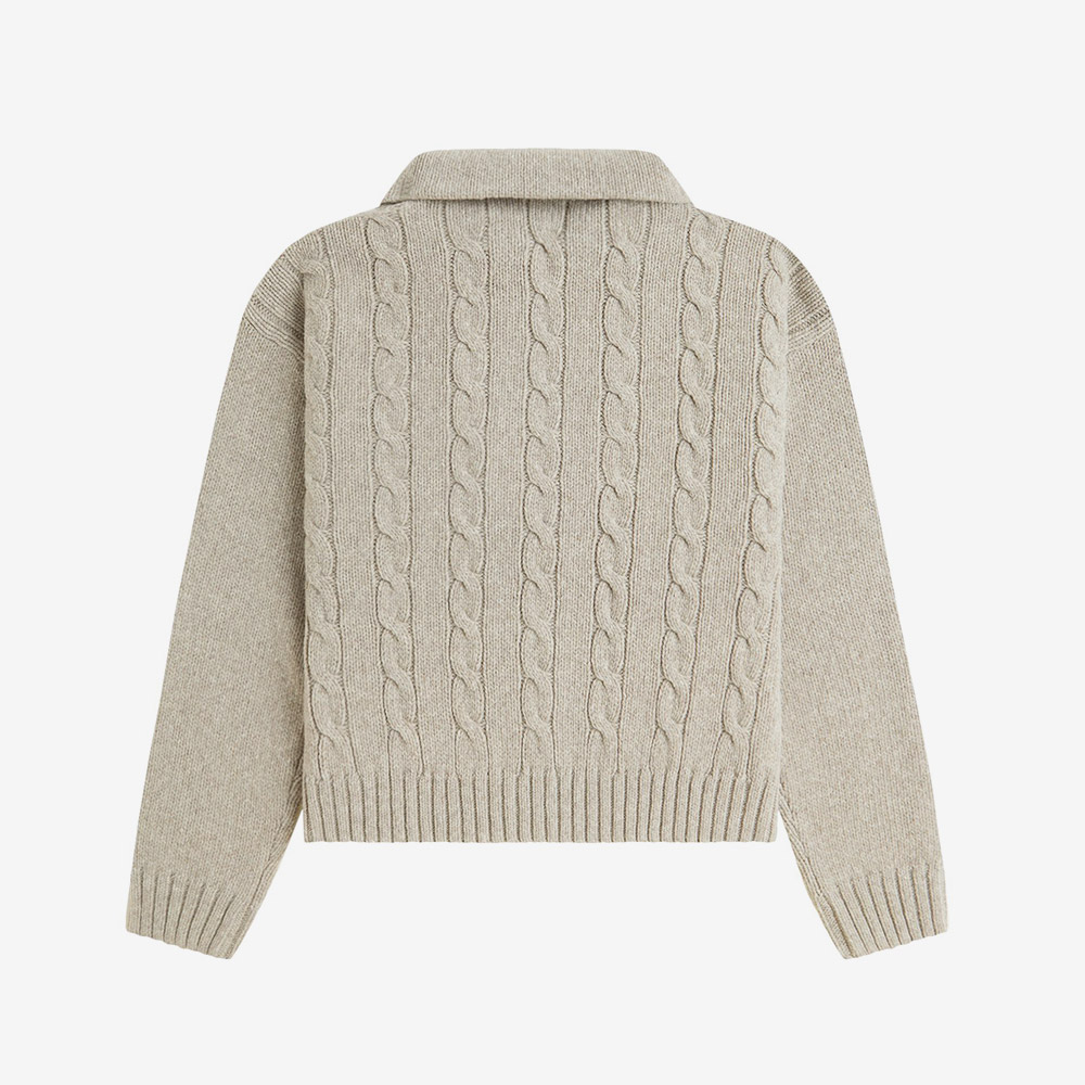 프레드 페리 우먼스 하프 집 케이블 니트 웜오트말(Fred Perry Womens Half Zip Cable Knit Warm Oat Marl) - 6