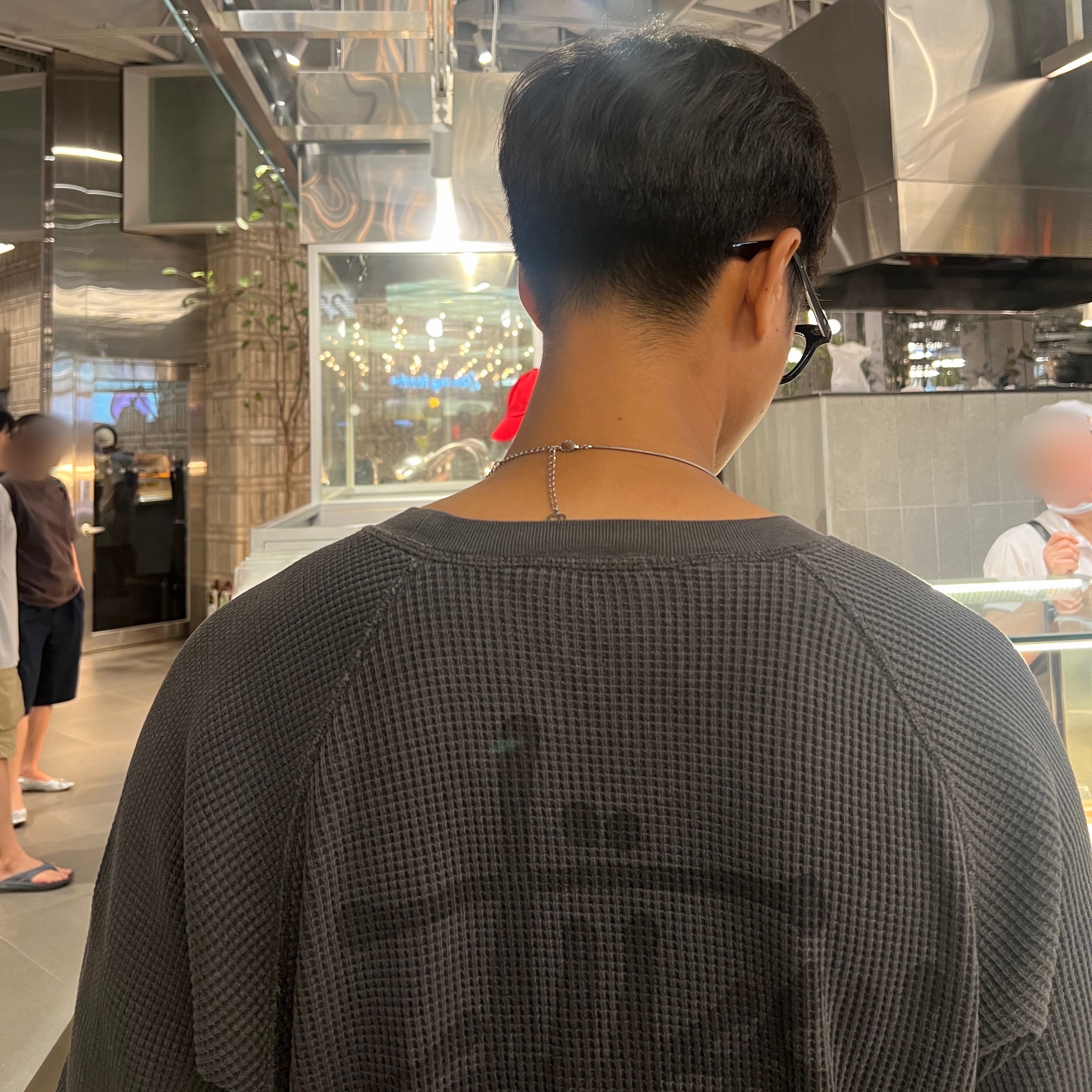Stussy Raglan Thermal LS Crew Washed Black, Stussy Raglan Thermal LS Crew Bone 착용 스타일 - 2