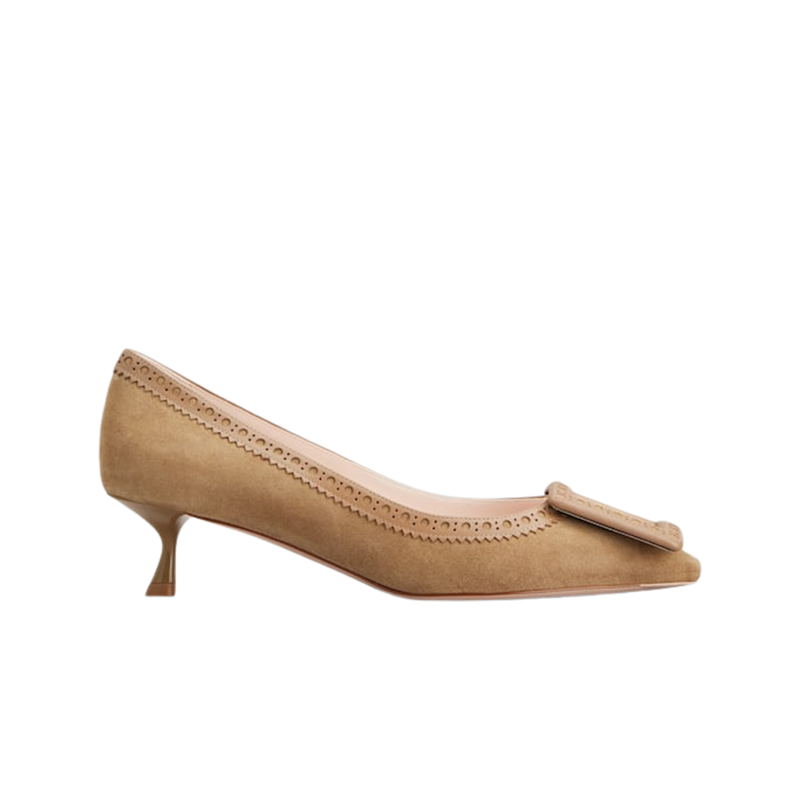 (W) 로저 비비에 비브 인 더 시티 스웨이드 펌프스 브라운((W) Roger Vivier Viv in The City Pumps in Suede Brown)