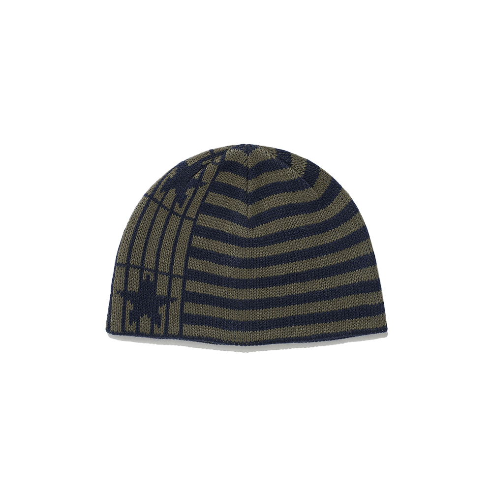 이스트쿤스트 스타 스트라이프 비니 카키(ISTKUNST Star Stripe Beanie Khaki)