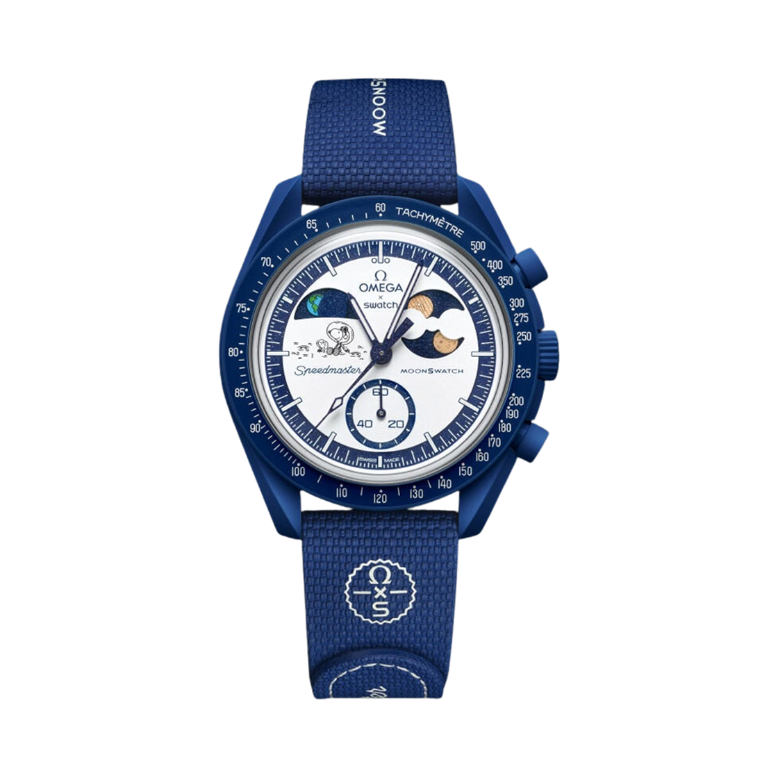 SO33N702L Swatch x Omega x Snoopy Bioceramic Moonswatch September’s Mission To Earthphase 42mm Moonshine Gold