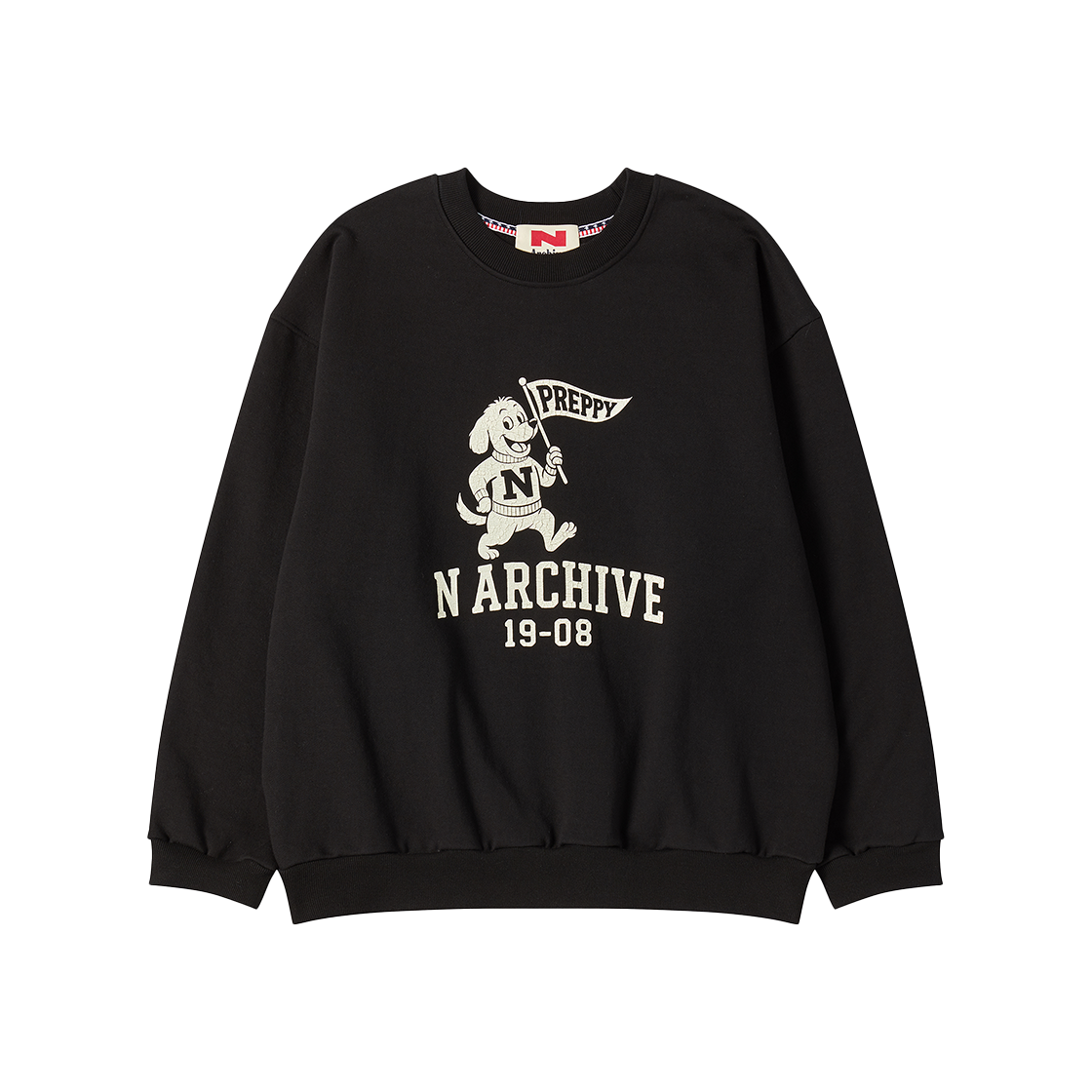 엔 아카이브 빈티지 칼리지 로고 스웨트 셔츠 블랙(N ARCHIVE Vintage College Logo Sweat Shirt Black)