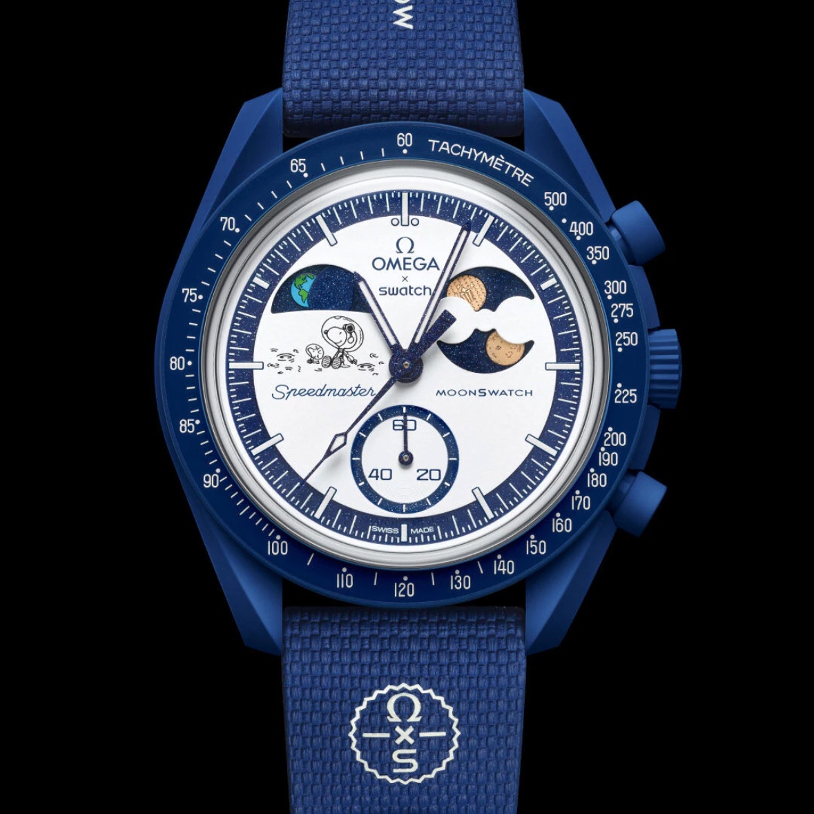 Swatch x Omega x Snoopy Bioceramic Moonswatch September’s Mission To Earthphase 42mm Moonshine Gold 착용 스타일 - 3