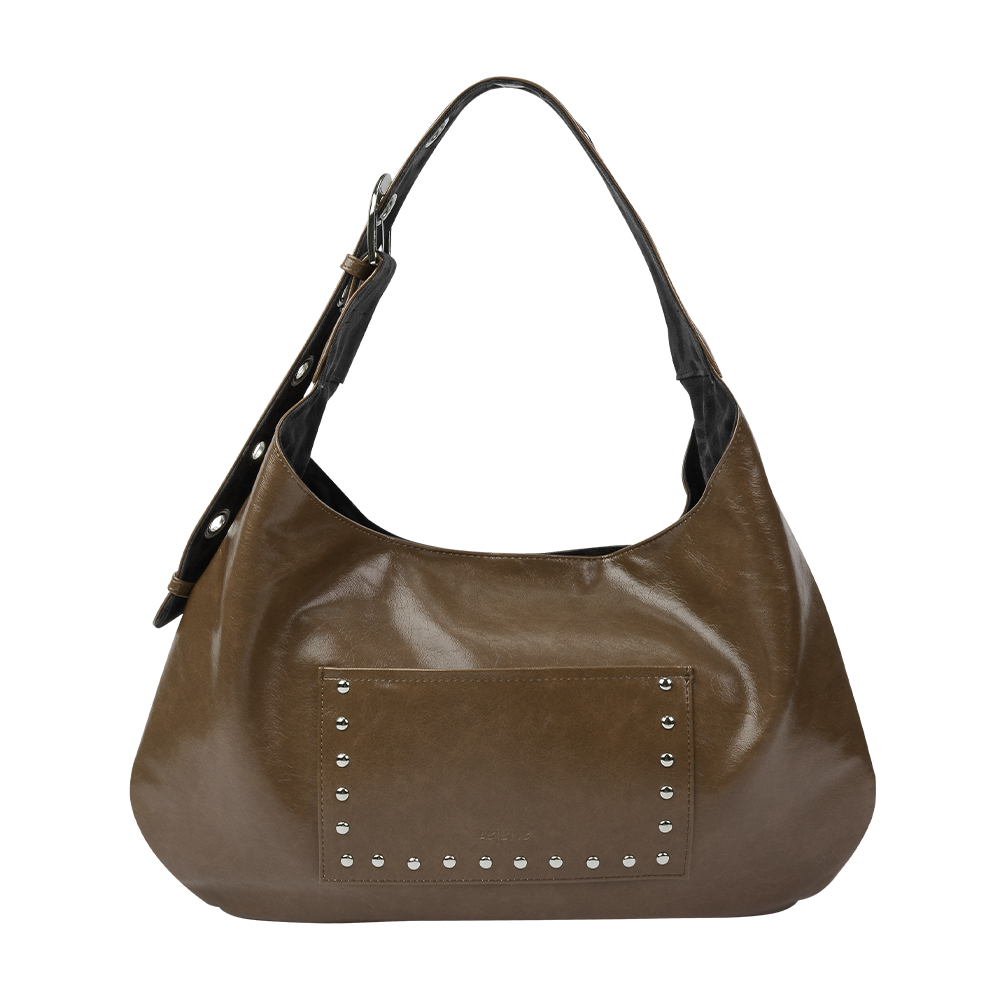 lr25FW07 Leterie Stud Buckle Reversible Shoulder Bag_Moka