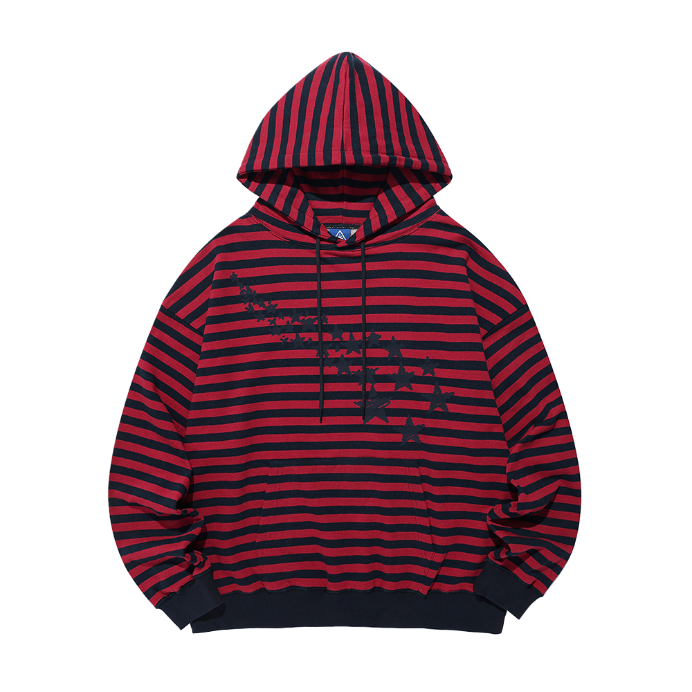 이스트쿤스트 슈팅스타 스트라이프 후디 네이비(ISTKUNST Shooting Star St Hoodie Navy)