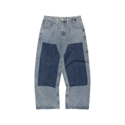 Thevinylhouse Double Knee Denim Pants Light Blue