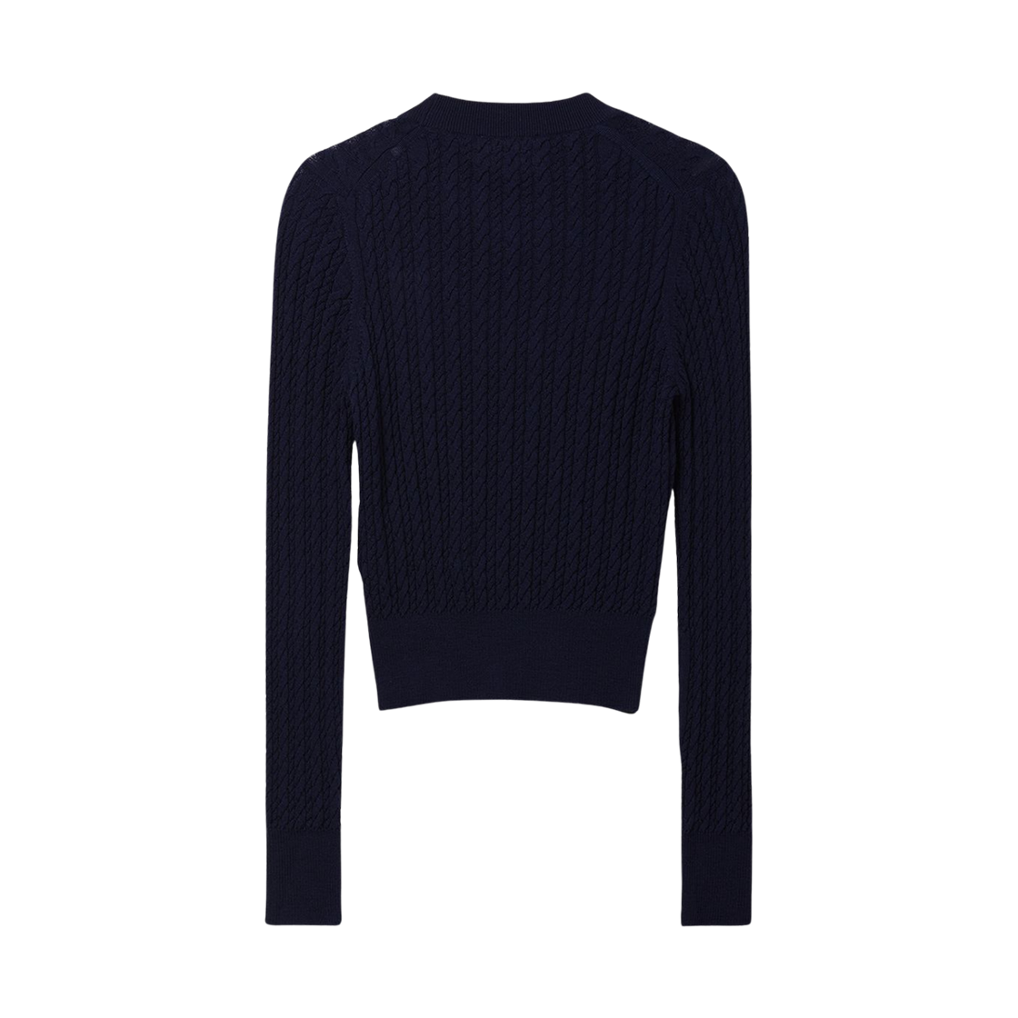 (W) 아미 메리노 울 케이블 니트 네이비((W) AMI Merino Wool Cable Knit Navy) - 2