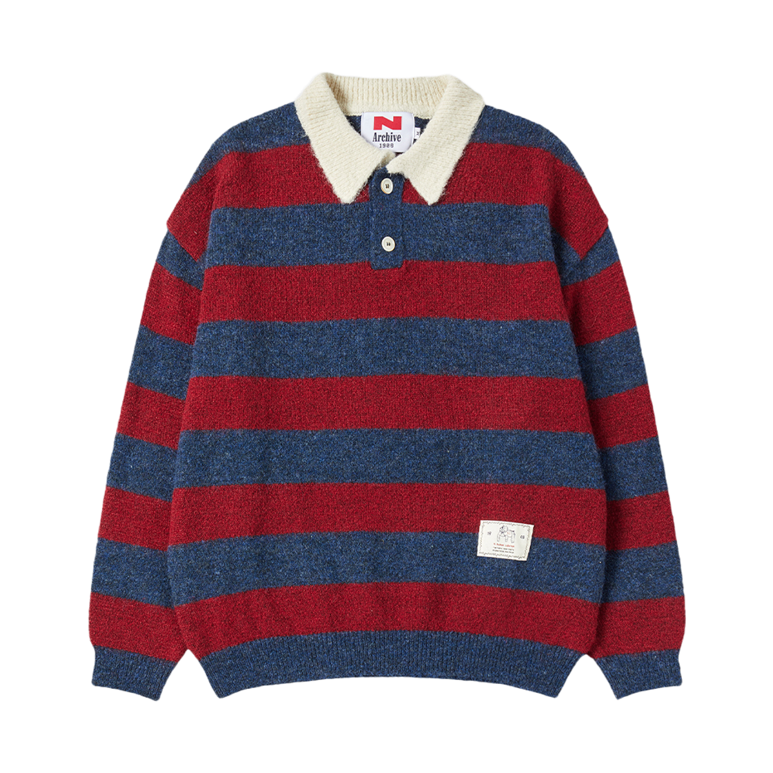 엔 아카이브 뉴 젠틀 럭비 폴로 니트 버건디(N ARCHIVE New Gentle Rugby Polo Knit Burgundy)