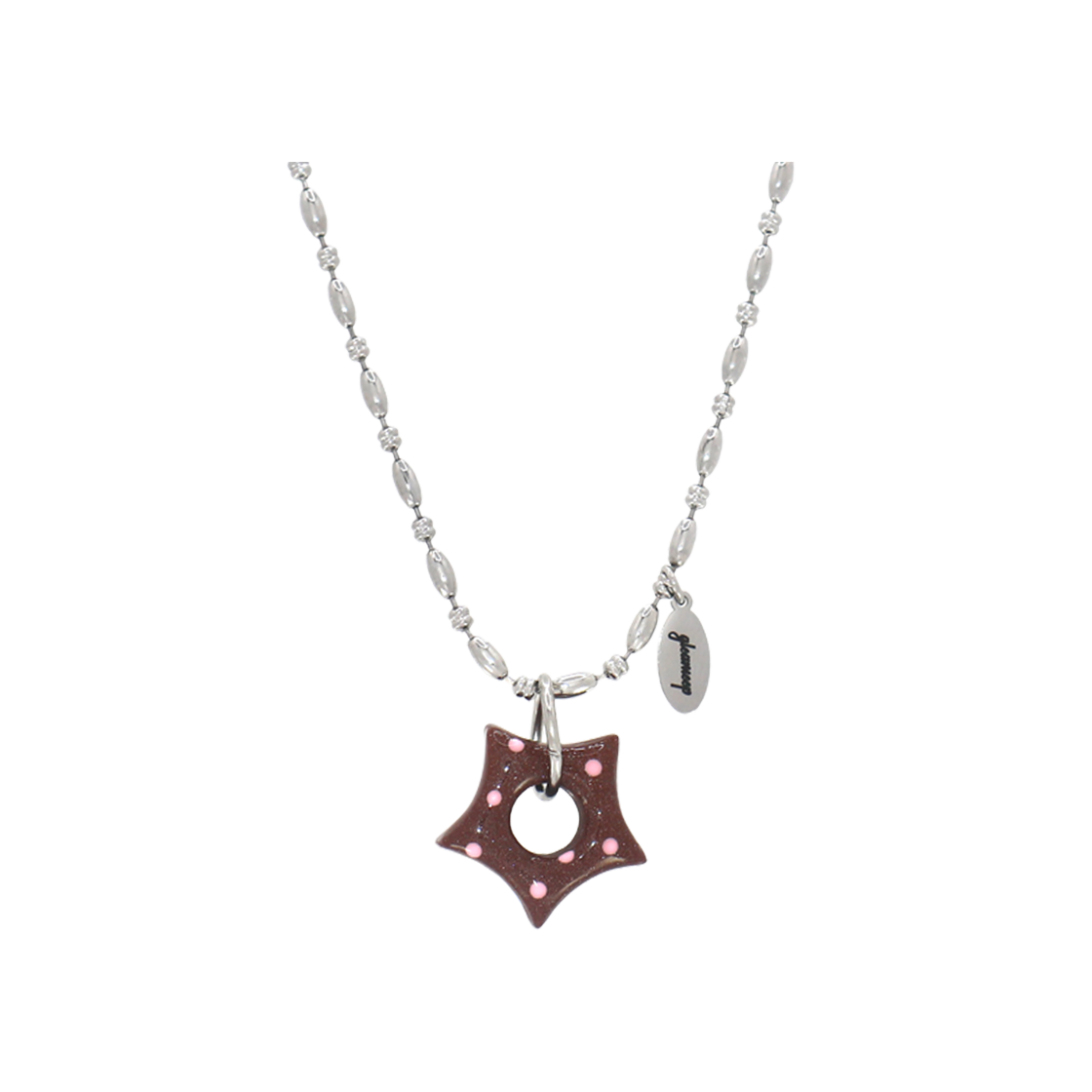 GMN27 Gleameep Gleaming Little Star Dot Necklace Brown