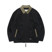 Thevinylhouse Mixed Collar Blouson Jacket Black