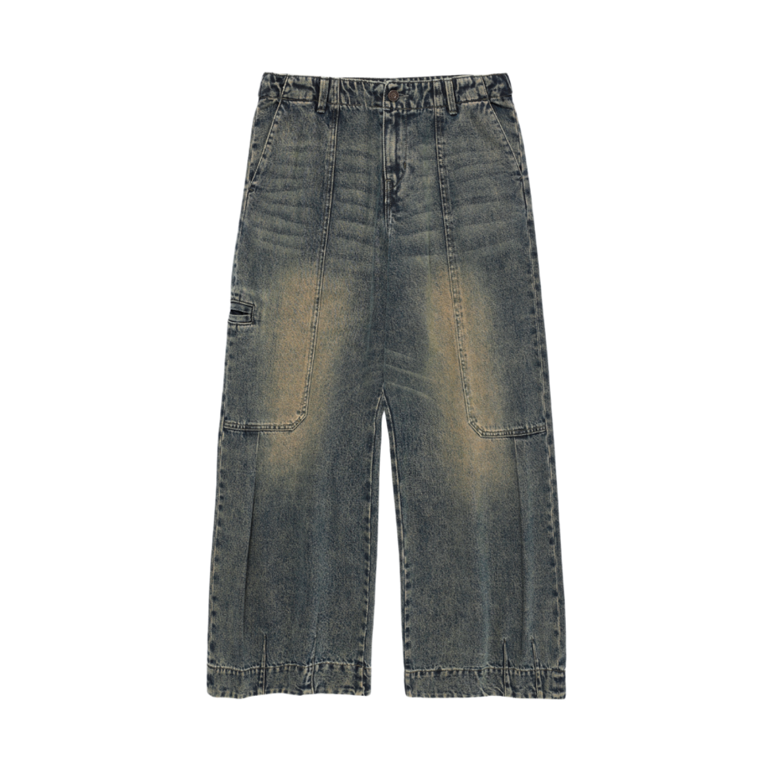HEQFDDW603IBG eastserviceshop Welt Pocket Wide Denim Pants Indigo Olive