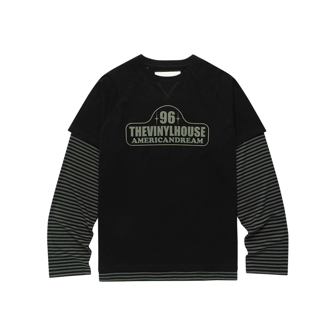 더바이닐하우스 96 레이어드 롱슬리브 티셔츠 블랙(Thevinylhouse 96 Layered LS Tee Black)
