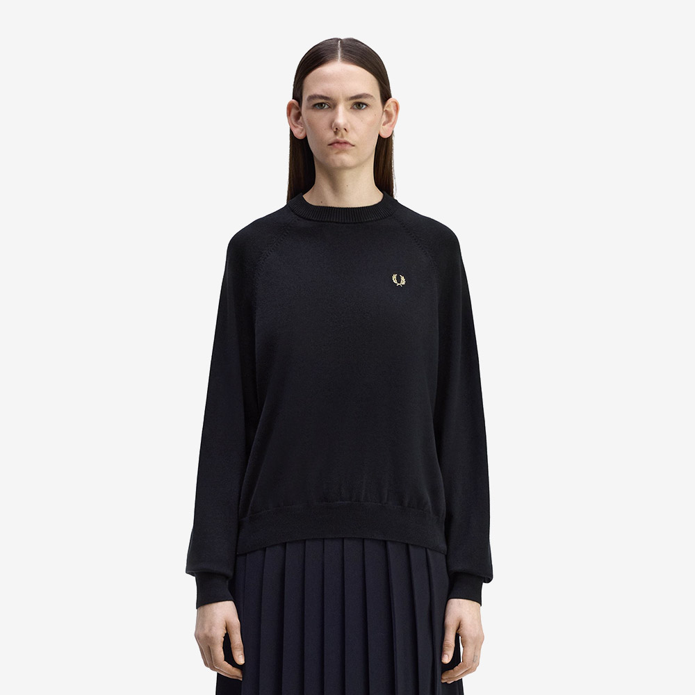 프레드 페리 우먼스 크루넥 니트 블랙(Fred Perry Womens Crew Neck Knit Black) - 2