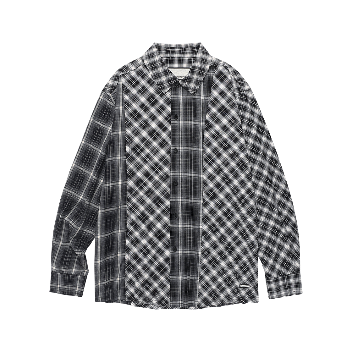 더바이닐하우스 언밸런스 체크 셔츠 블랙(Thevinylhouse Unbalance Check Shirts Black)