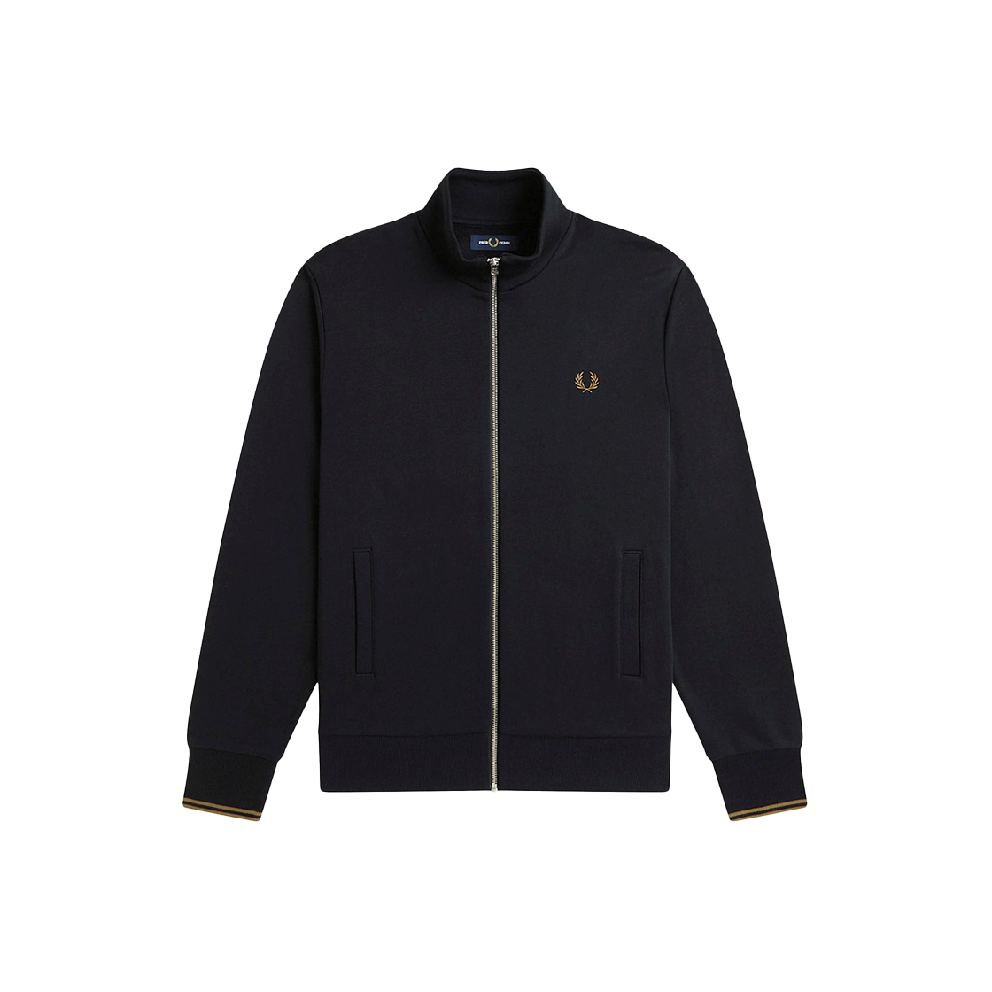 프레드 페리 집 스루 스웻셔츠 블랙(Fred Perry Zip Through Sweatshirt Black) - 1