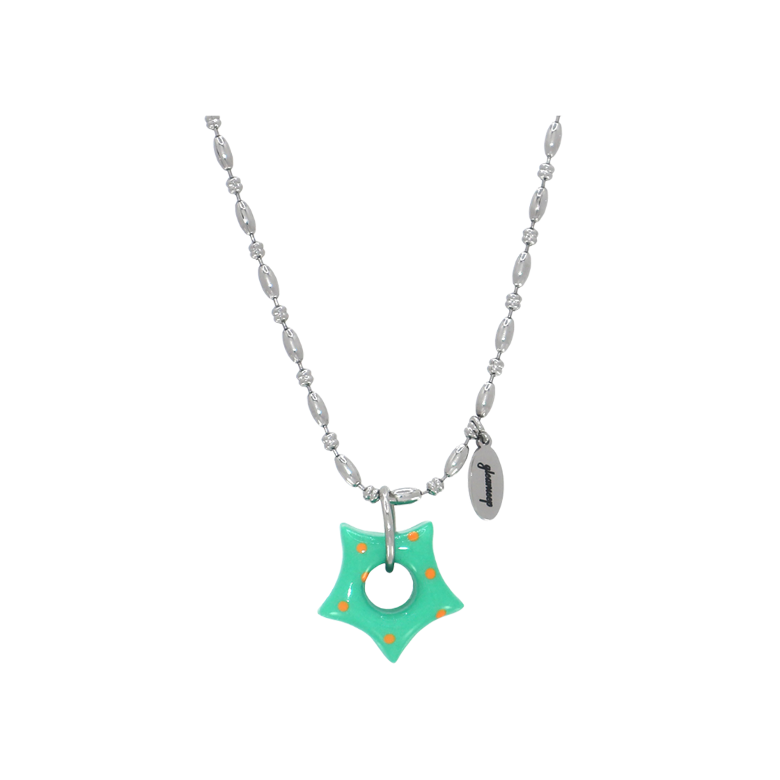 GMN34 Gleameep Gleaming Little Star Dot Necklace Green