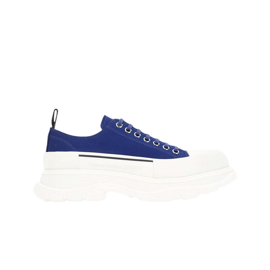 604257W4LR14622 Alexander McQueen Oversole Lace-Up Sneakers Ink Blue White