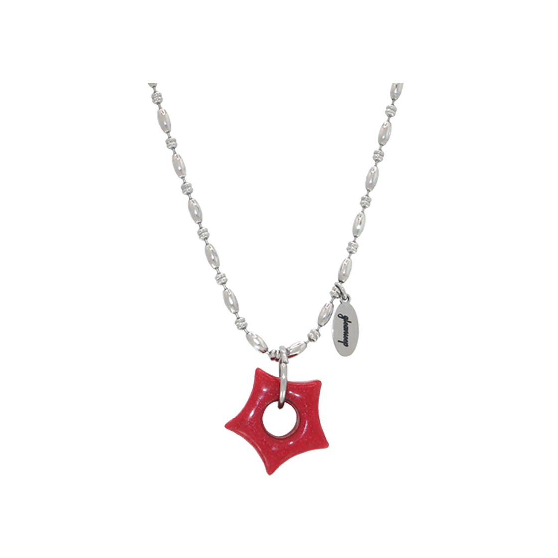 GMN3 Gleameep Gleaming Little Star Necklace Red