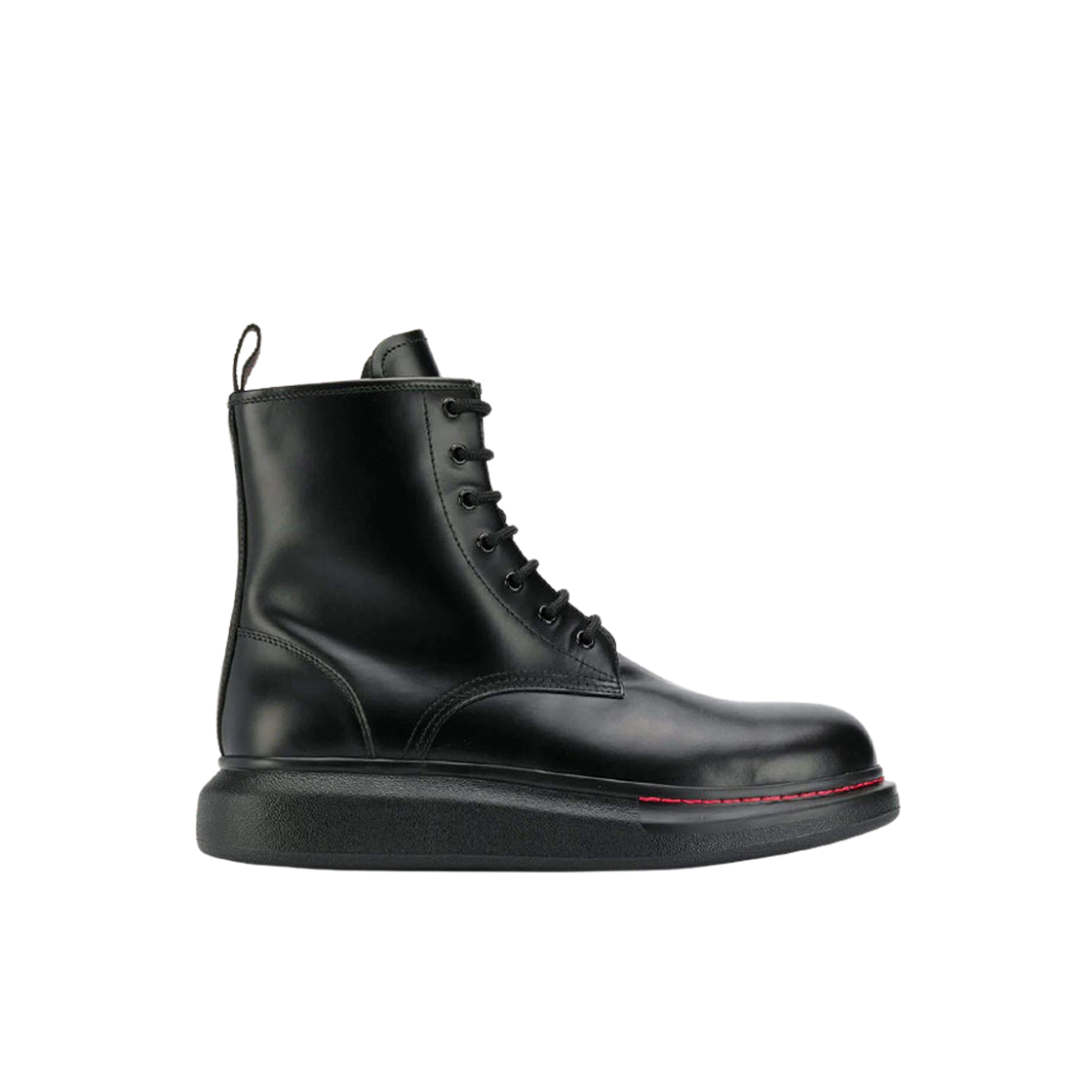 586191WHX511000 Alexander McQueen Hybrid Leather Ankle Boots Black
