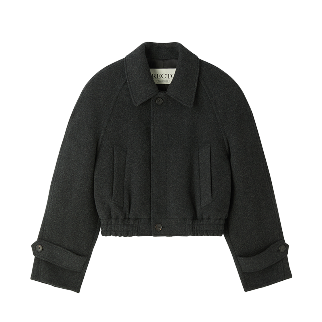 RM25WWJP004GR Recto Reglan Sleeves Wool Jumper Charcoal Grey