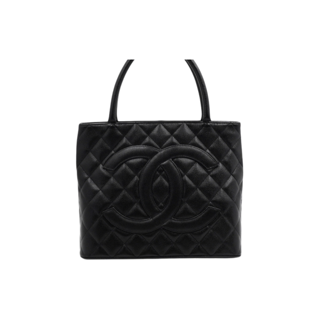 ITRDLFVHF9AN Chanel A01804 Black Caviar Timeless CC Gold Coin Medal Tote Bag