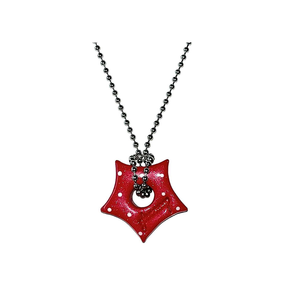 글리밉 글리밍 스타 도트 넥클리스 레드(Gleameep Gleaming Star Dot Necklace Red)