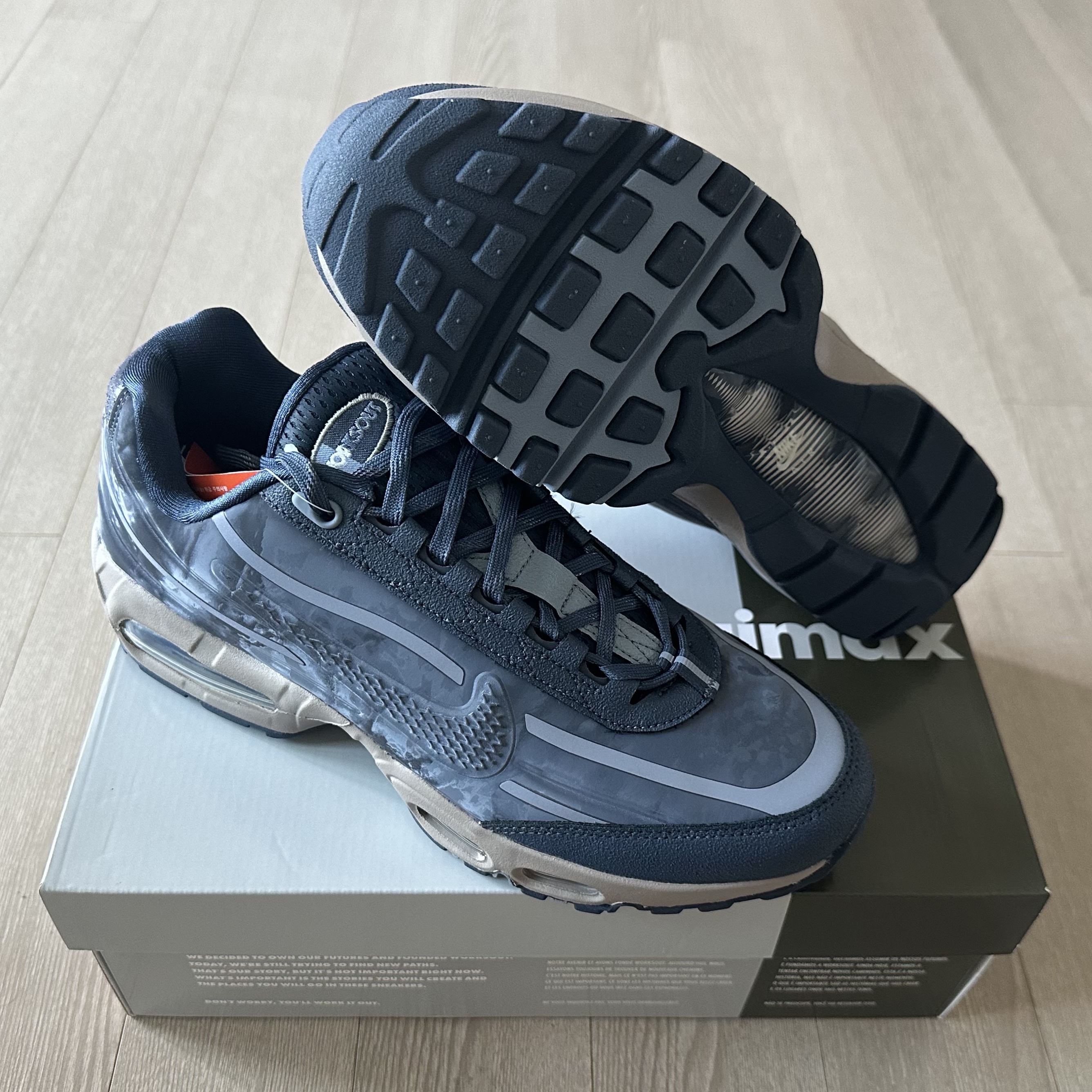 Nike x Worksout Air Max 95 Thunder Blue Summit White 착용 스타일 - 1