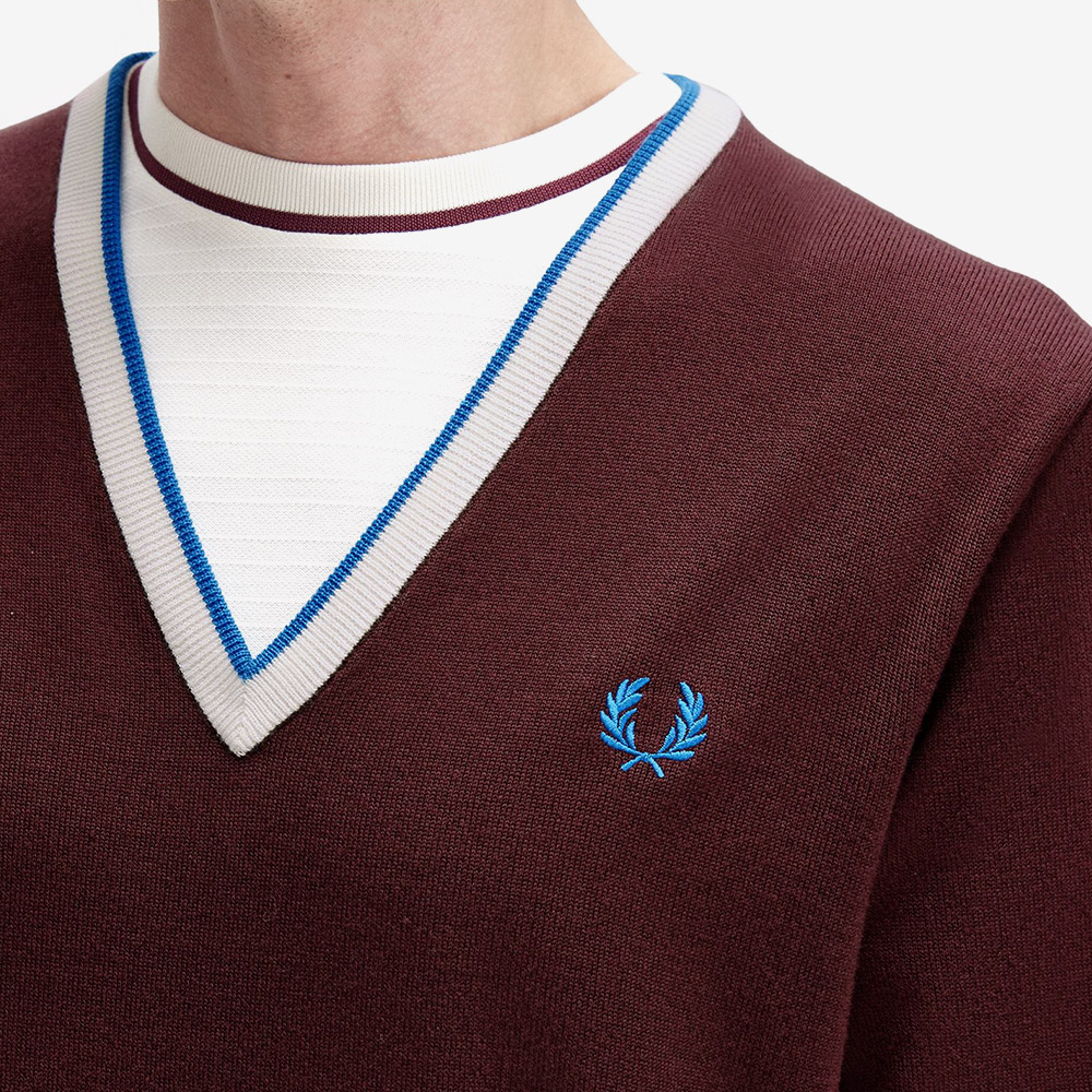 프레드 페리 컨트라스트 팁 니트 옥스블러드(Fred Perry Contrast Tipped Knit Oxblood) - 5