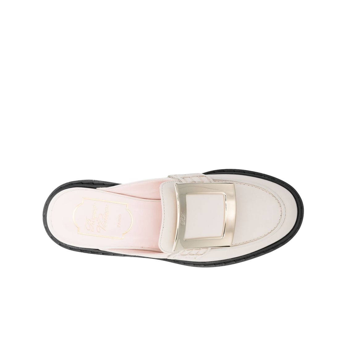 (W) 로저 비비에 비브 레인저스 레더 뮬 오프 화이트((W) Roger Vivier Viv Rangers Mules in Leather Off White) - 2
