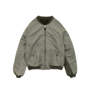 Polyteru 1011 Reversible Floral Souvenir Bomber Light Sage (Brown)