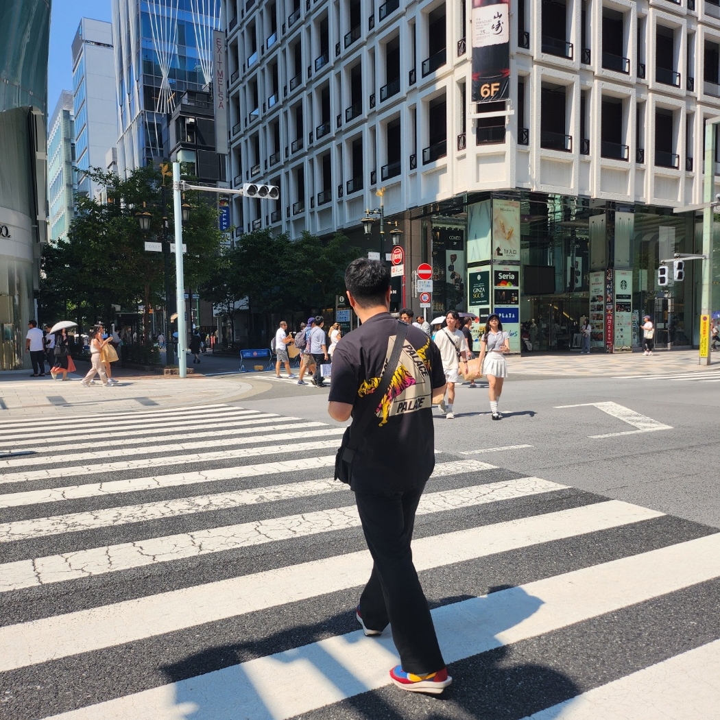 Nike x Sacai LDWaffle Blue Multi, Palace Korea Tri-Ferg T-Shirt Black - 24SS 착용 스타일