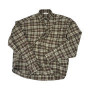 Nonnod Cropped flexible string check shirt Vintage brown