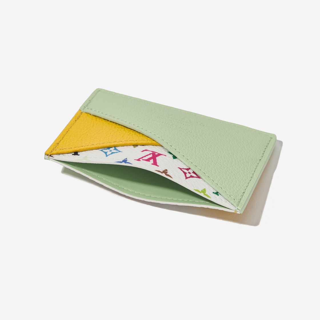 루이비통 x 무라카미 타카시 크리스 크로스 카드 홀더 멀티컬러 그린 티 징코 옐로우(Louis Vuitton x Murakami Takashi Criss Cross Card Holder Multicolor Green Tea Gingko Yellow) - 3