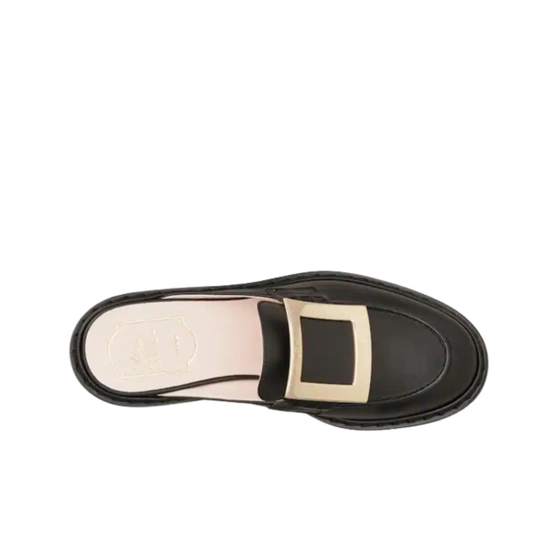 (W) 로저 비비에 비브 레인저스 레더 뮬 블랙((W) Roger Vivier Viv Rangers Mules in Leather Black) - 2