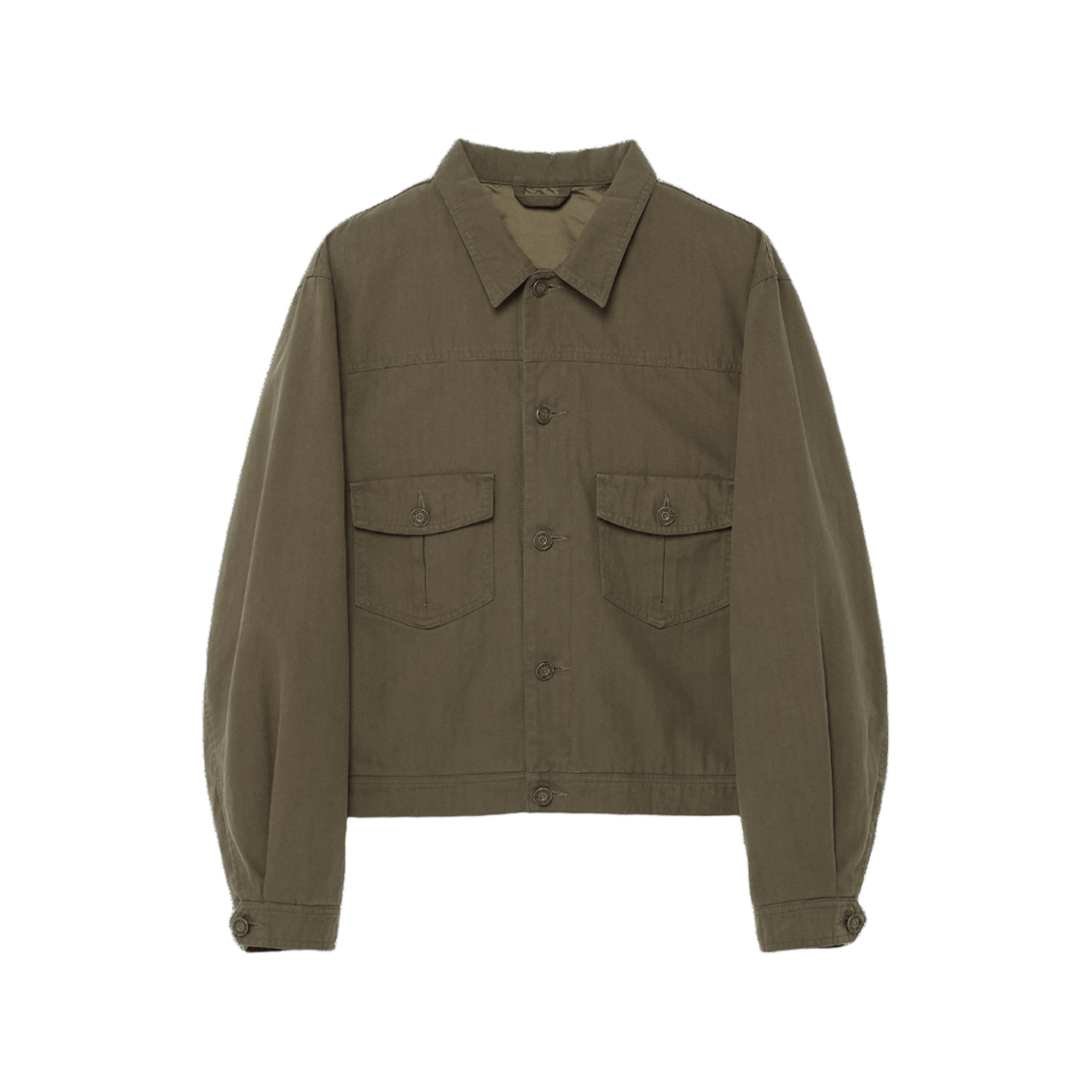 HEQFCJA102KHO eastserviceshop One Wash Twill Lining Trucker Jacket Olive Brown