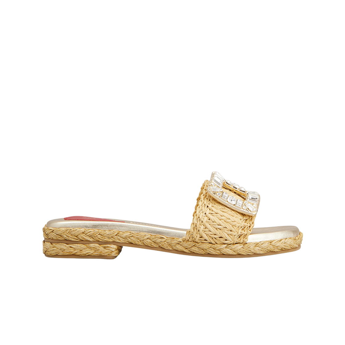 (W) 로저 비비에 라피아 에스파드리유 뮬 베이지((W) Roger Vivier Espadrilles Mules in Raffia Beige)