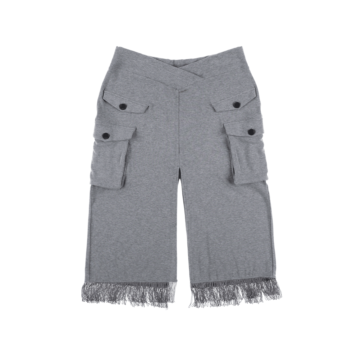 스틸레써디 브이 웨이스트 프린지 슬릿 스커트 그레이(Still Lethardy V-Waist Fringe Slit Skirt Grey)