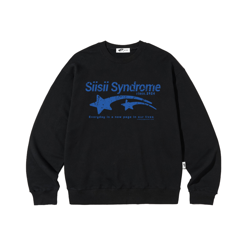 P242SW009BK pagesiisii Siisii Syndrome Print Sweatshirts Black